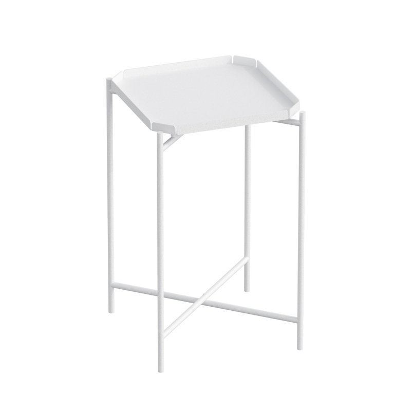 Modern White Coffee Table, 18.1 x 22.0 x 18.1 inches | 100% Metal Construction, Lightweight at 6.9 lbs | Sleek Solid Color Design, Perfect for Living Room & Contemporary Spaces, Stylish & Durable