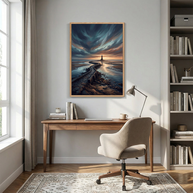 Art mural sur toile, "Phare sur enroulement", H 48 po x l 36 po