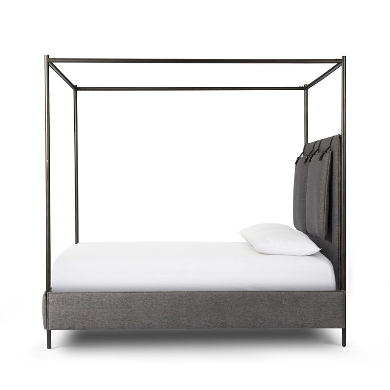 Leigh Canopy Bed-Palm Ecru-King, Queen, Gray