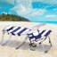 Chaise de plage aux détails en bois massif, design réglable, conception pliable et porte-gobelet latéral