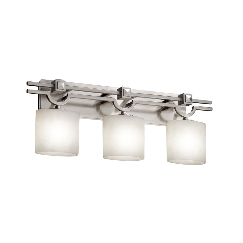 Éclairage pour salle de bain 3 lumières Brey, Nickel brossé
