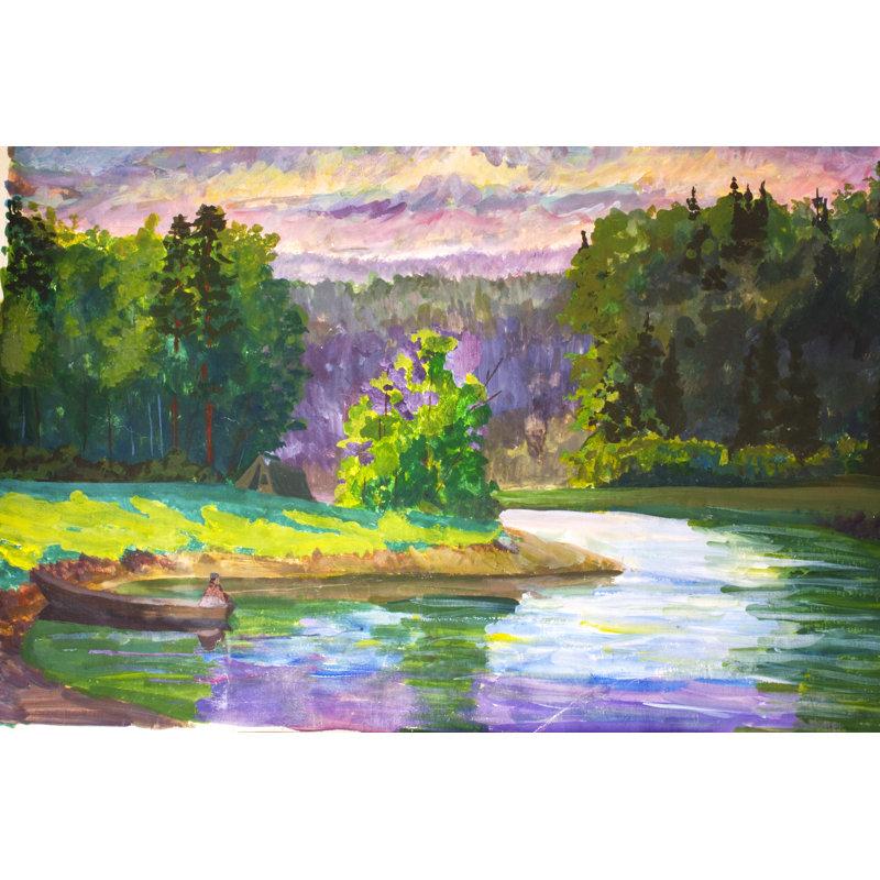 Landscape - Wrapped Canvas Painting, 20cm H x 30cm W x 3.8cm D