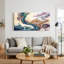 Ensemble de 1 tableau abstrait sur toile représentant un paysage-1172789294