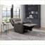 Recliners for Living Room, Slate Grey Faux Leather Reclining Chair with Tab Pull | Solid Wood Frame | 1pc