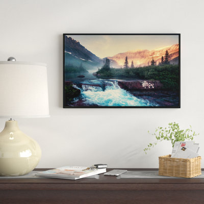 «Glacier National Park Montana», reproduction de photo sur toile tendue encadrée