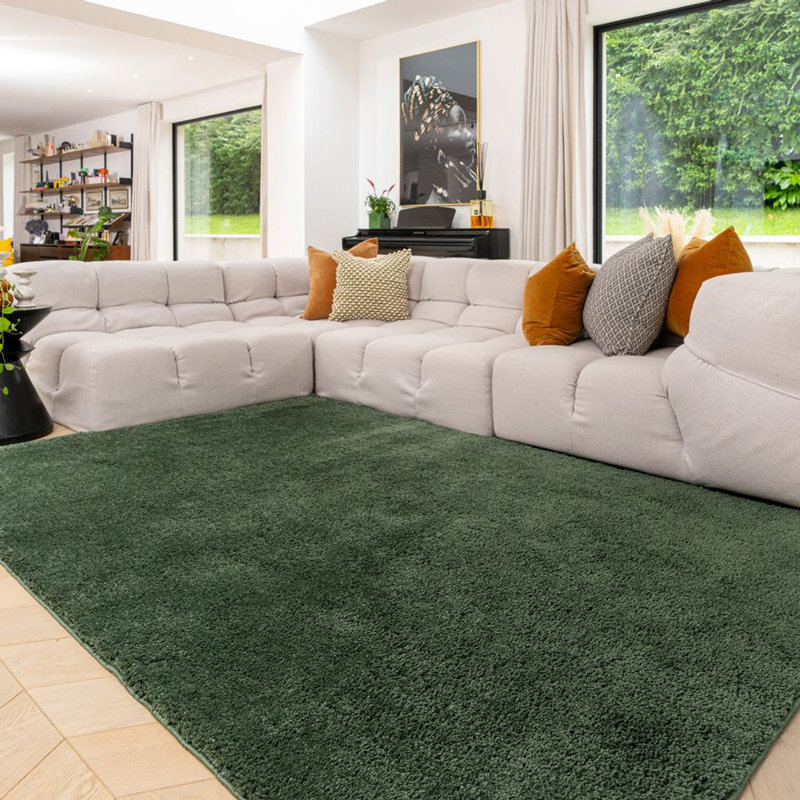 Solid Colour Machine Tufted Shag Area Rug, 80cm x 150cm