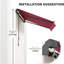 Auvent de jardin 10 pi x 8 pi - rouge Et eau - Tissu, manivelle manuelle, cadre en aluminium pour terrasse, auvent rouge pour balcon. Eau. Cadre. Manivelle. Convient aux balcons. Fixation multi-surfaces. Soleil réglable