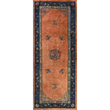 Long and Narrow Size Antique Floral Pattern Persian Chinese Wool Rug