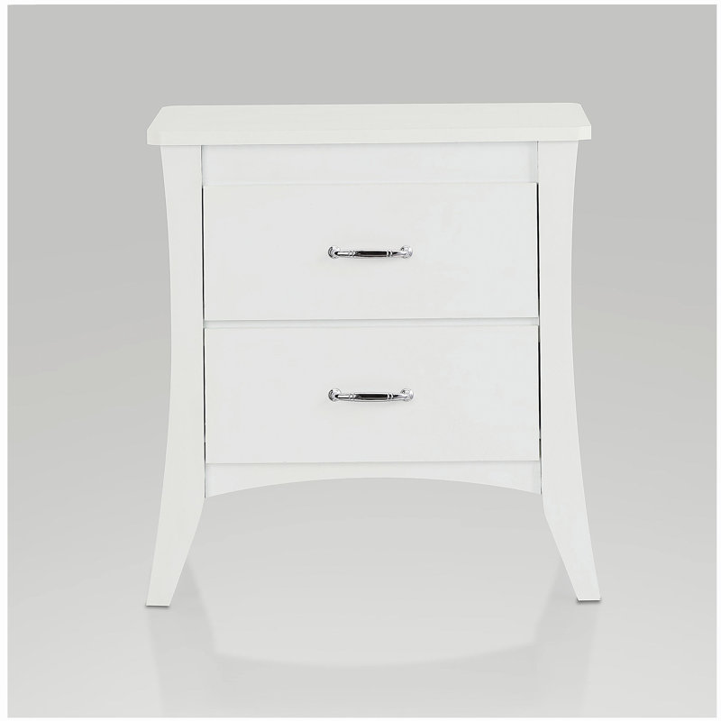 Table de chevet blanche à 2 tiroirs