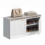Banc de rangement de 39 po de largeur avec coussin de siège rembourré, banc à chaussures spacieux avec 2 portes et tablette réglable pour les entrées, les chambres et les salons-130119213