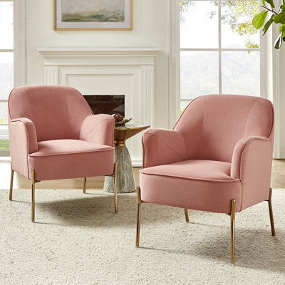 Chaise contemporaine Cleo de 26 po de largeur avec accoudoirs encastrés