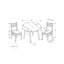 Ensemble de table de salle à manger, ensemble de 3 pièces, petit, abattant 35 po, cuisine, métal noir, stratifié brun, contemporain, moderne