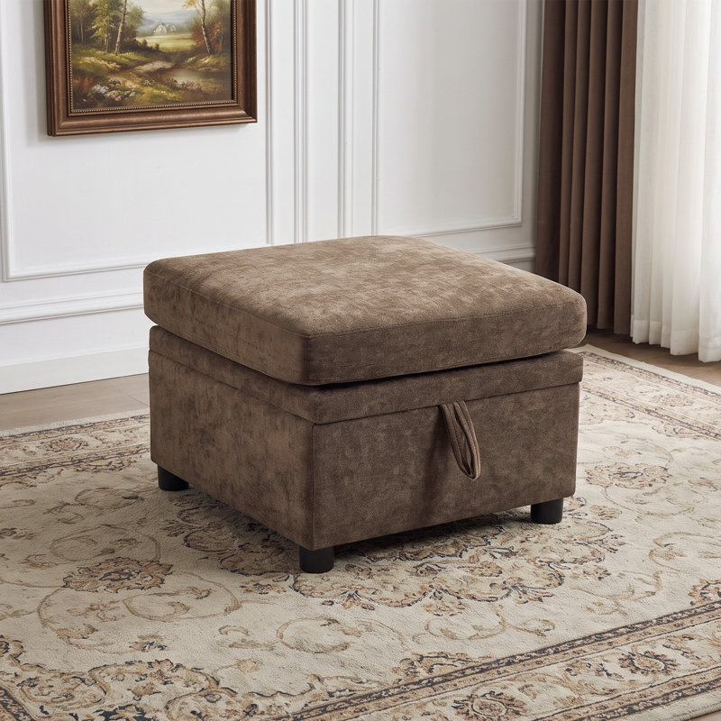 Pouf de rangement de 61,5 cm pour canapé d'angle modulaire – Repose-pieds moderne rembourré avec rangement dissimulé
