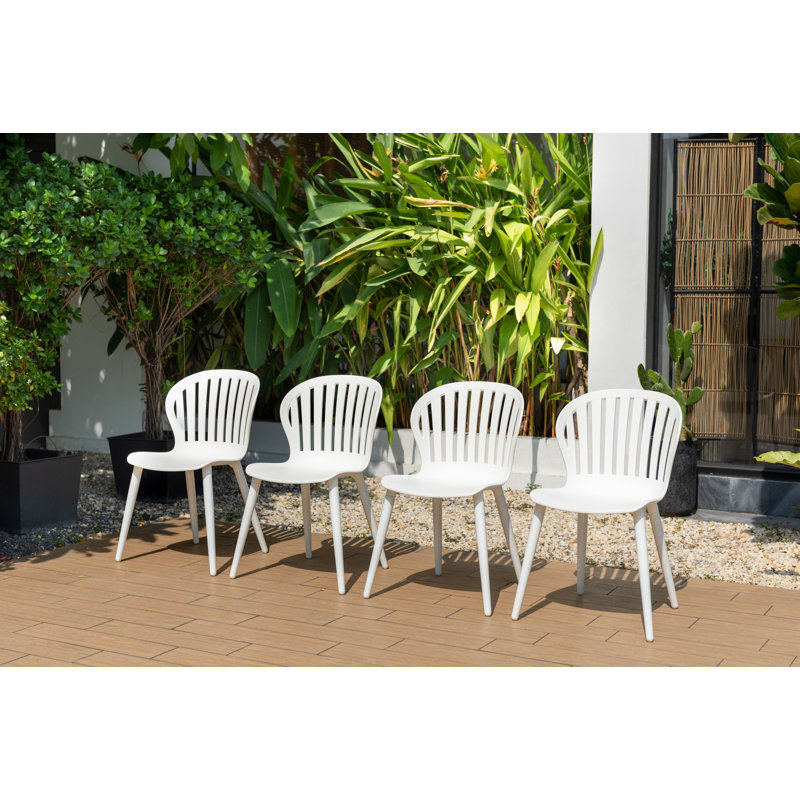 Chaise d'appoint de terrasse en aluminium et résine Kypros, Chaise blanche