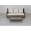 Ensemble de canapé d'extérieur en rotin gris clair 2 pièces avec table basse Camil - Mobilier de patio résistant aux intempéries avec coussins blancs-130890988