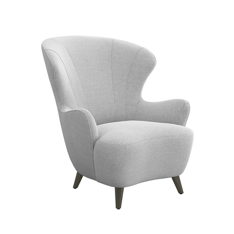 Ollie Wingback Chair, Vintage Gray, Pure Gray 100% Polyester