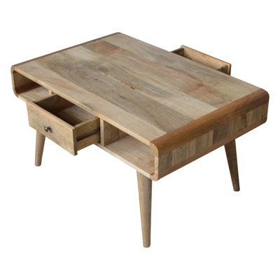 Abshire Solid Wood Four Leg Coffee Table with Storage