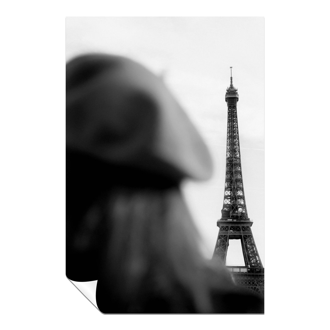 Panther Print Fine Art Prints Black & White Woman In A Hat & The Eiffel Tower Artistic Unframed Poster, Pictures For Home Walls, Bedroom, Living Room