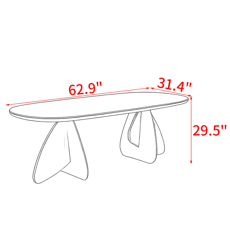 Tatianna Pine Solid Wood Dining Table, 29.5"H x 62.9"L x 31.4"W