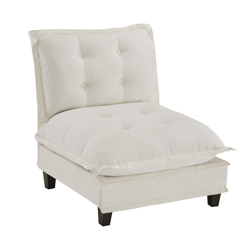 Canapé 73 sans accoudoirs en chenille beige, Beige
