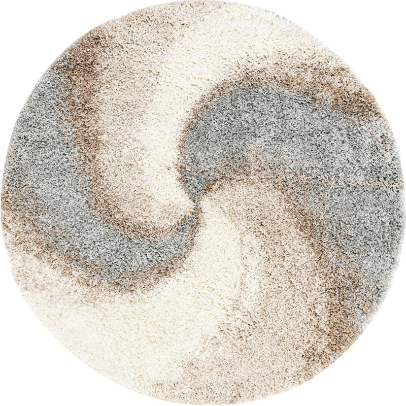 Abstract Indoor Rug, Round 5'