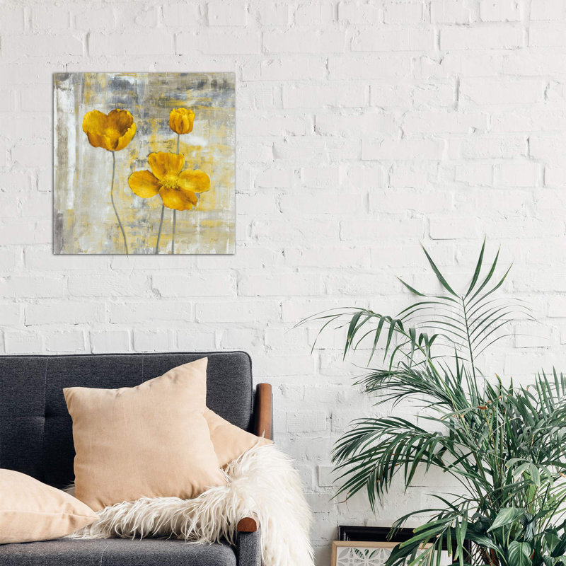 Yellow Flowers II by Carol Black - Wrapped Canvas Painting, 66.04 cm H x 66.04 cm W x 1.91 cm D, No Frame