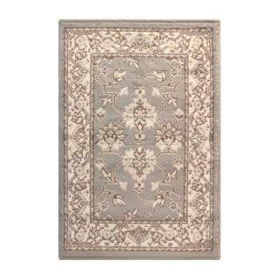 Verndale Traditional Floral Slate Indoor Area Rug