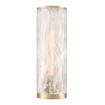Applique murale 2 lumières Greeley - Abat-jour en verre albâtre blanc de style Murano Wispy