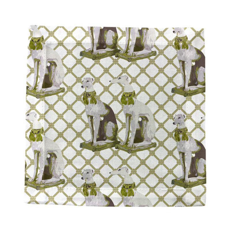 Regal Greyhound Square Napkins, 6" W x 6" L, Gold