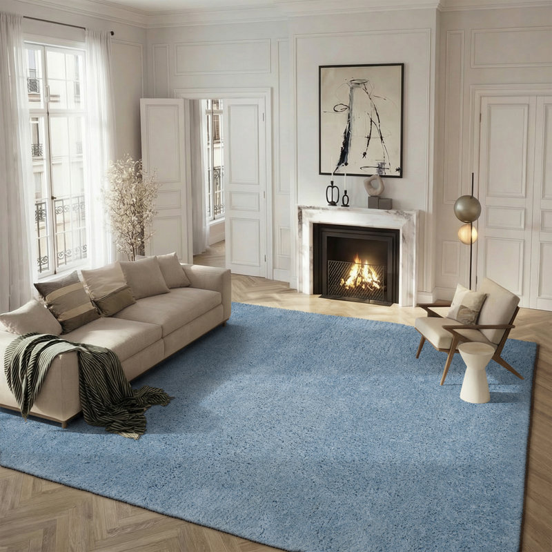 Franklynn Shag Hand Tufted Performance Solid Color Rug, Rectangle 8' x 10'