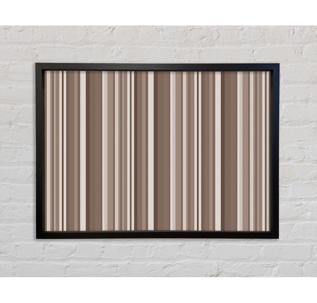 Retro Stripes Beige - Einzelne Bilderrahmen Kunstdrucke auf Leinwand