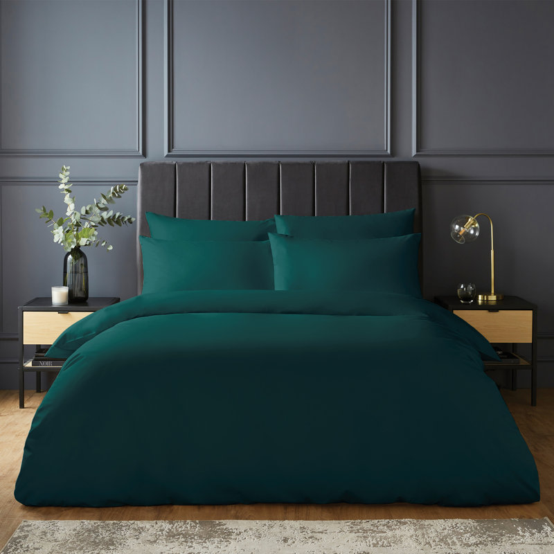 Silentnight Pure Cotton 200 TC Duvet Cover Set, Single Duvet Cover + 1 Standard Pillowcase, Teal