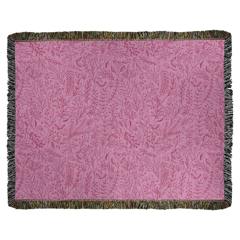 Couverture en coton tissé Katelyn Elizabeth Ditsy, l 37 po x L 52 po, Rose