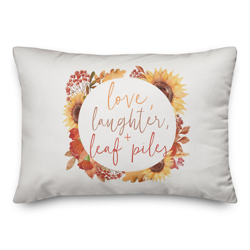  Housse de coussin rectangulaire et insert Love Laughter Leaf Piles
