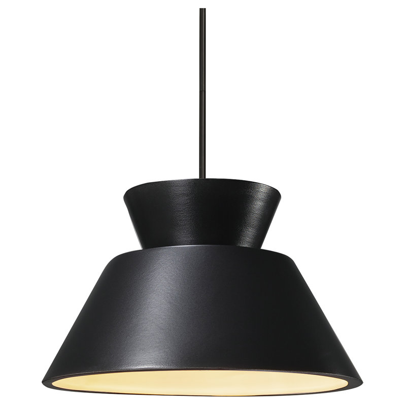 Suspension trapézoïdale - tige rigide, Noir mat, Incandescente (non incluse), Noir mat carbone