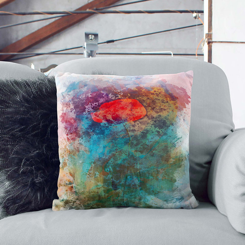 Abstract Square Throw Cushion, Black, 40 x 40 cm
