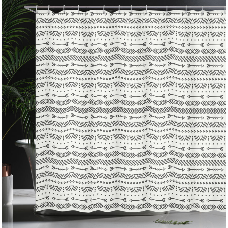 Ensemble de rideau de douche + crochets, H 70 po x l 69 po