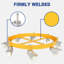 55 Gallon Drum Dolly 2000lbs Capacity Heavy Duty Trash Can Dolly with 8 Caster Wheels Wheel Steel Frame Dolly Cart