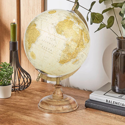 Wood & Metal Tabletop Globe