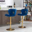 Tabourets de bar pivotants à hauteur ajustable en velours avec pieds dorés pour un décor moderne