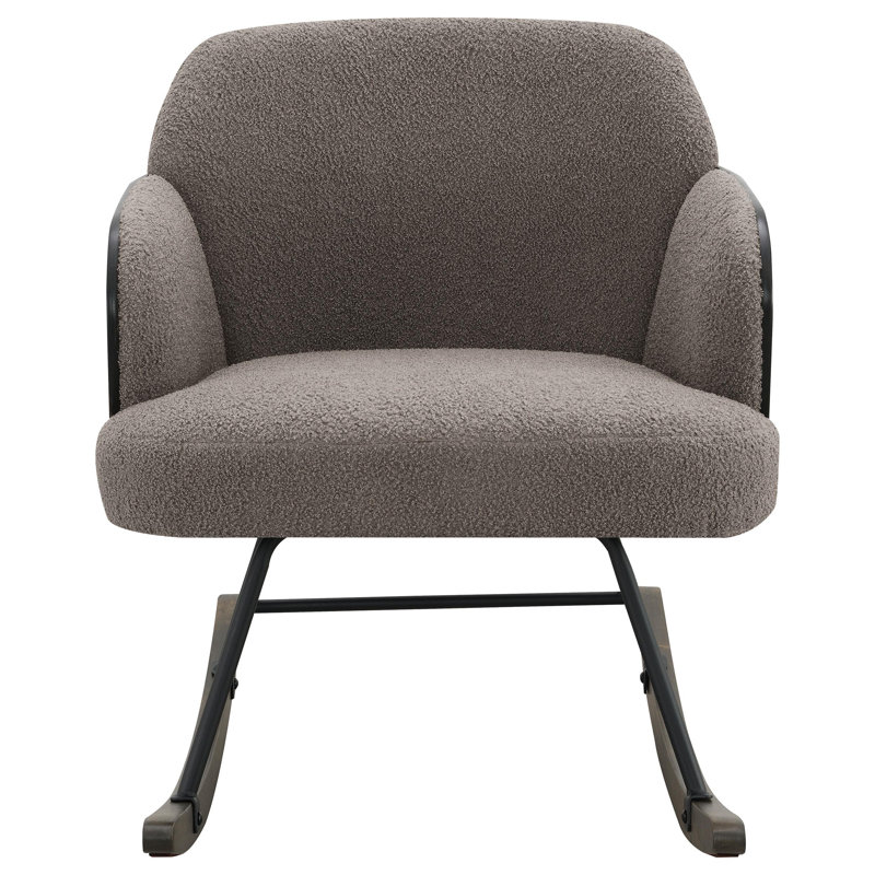 Chaise berçante rembourrée Muthu Boucle, Gris
