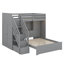Lit superposé simple / double avec marches de rangement, garde-robe intégrée, ports USB et éclairage-1686545538