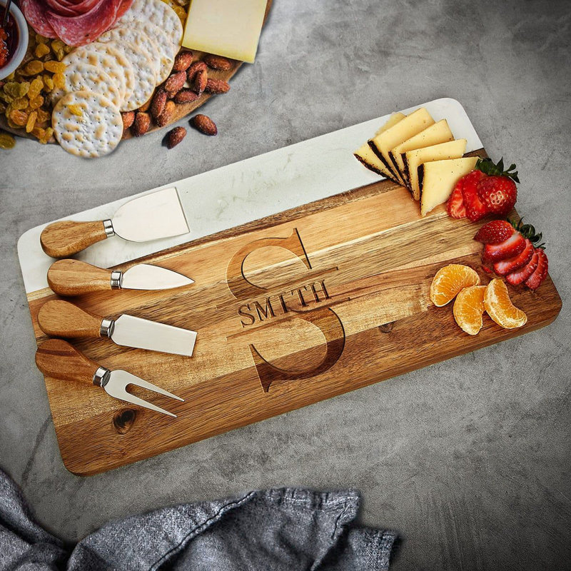 Ensemble de planches à charcuterie avec couteau à fromage Trieste, Oui