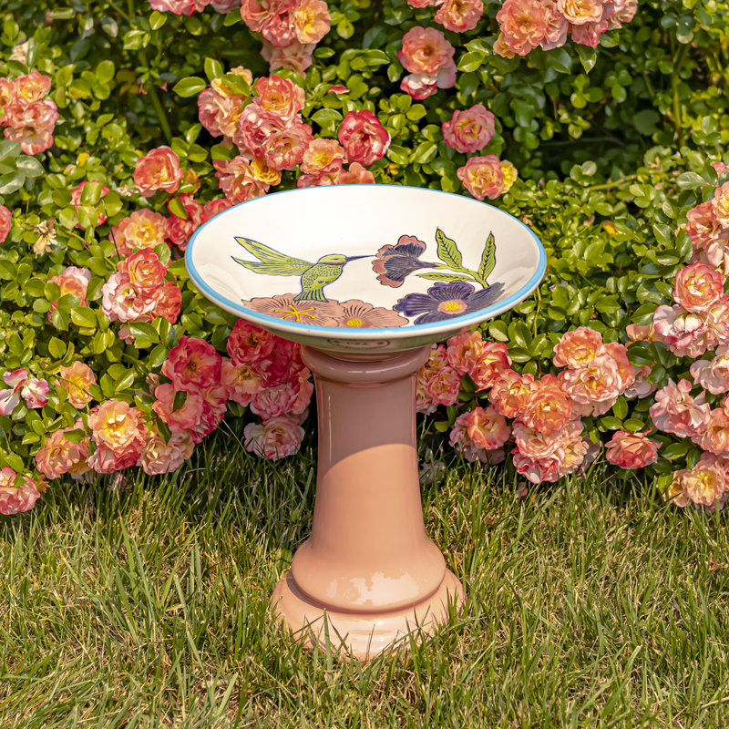 Ceramic Single Tier Birdbath