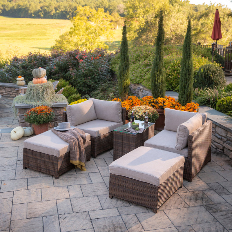 Ensemble de canapé modulaire 5 pièces avec coussins