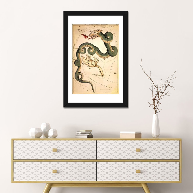 «Egon Schiele Draco and Ursa Minor» par Sidney Hall, impression sur toile, H 24 po x l 16 po x P 1 po, Blanc