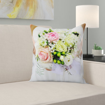 Floral Microsuede Throw Pillow