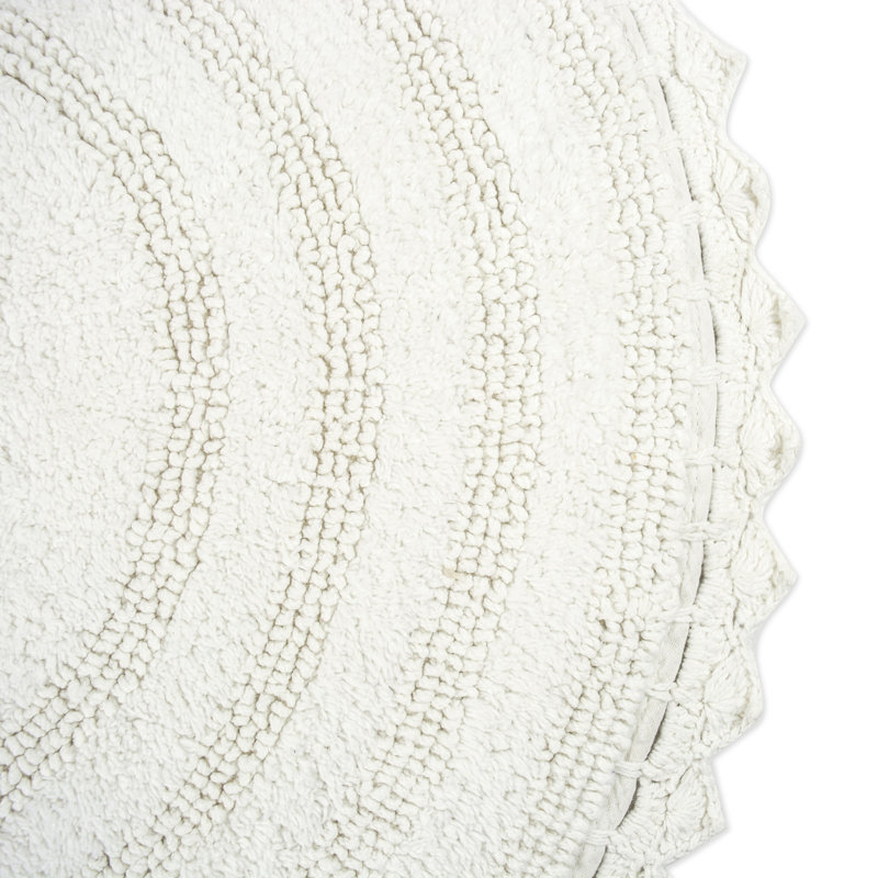 Lisk Circle Bath Rug, White