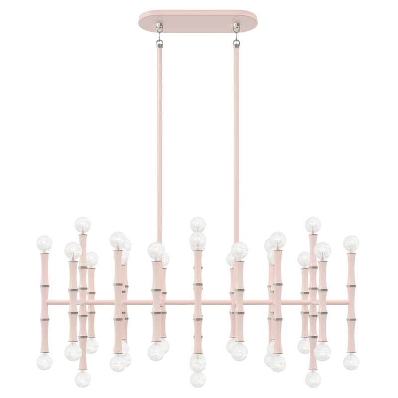 Lustre à 42 lumières Kane, Eau de rose / argent