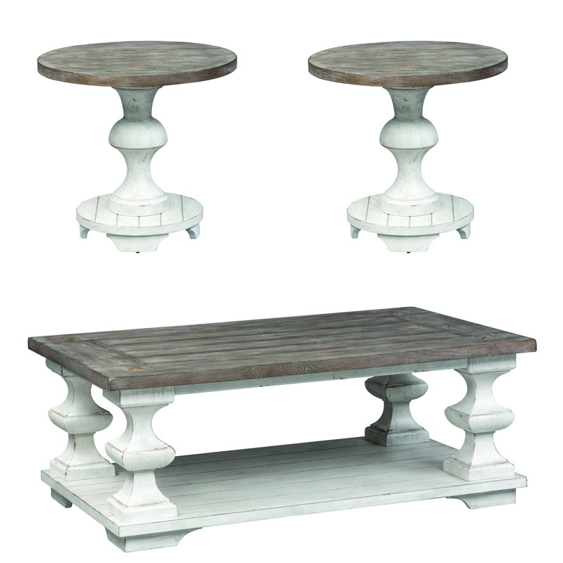 Ensemble de table de salon en bois massif 3 pièces Gildford